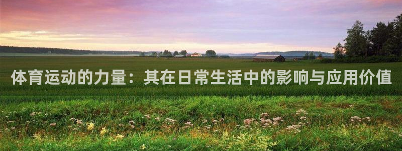 678体育官网：体育运动的力量：其在日常生活中的影响与应用价值